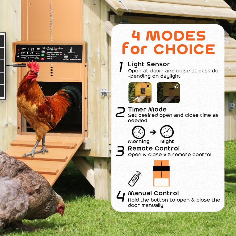 AsFrost Automatic Chicken Coop Door solar panel and adjustable mount