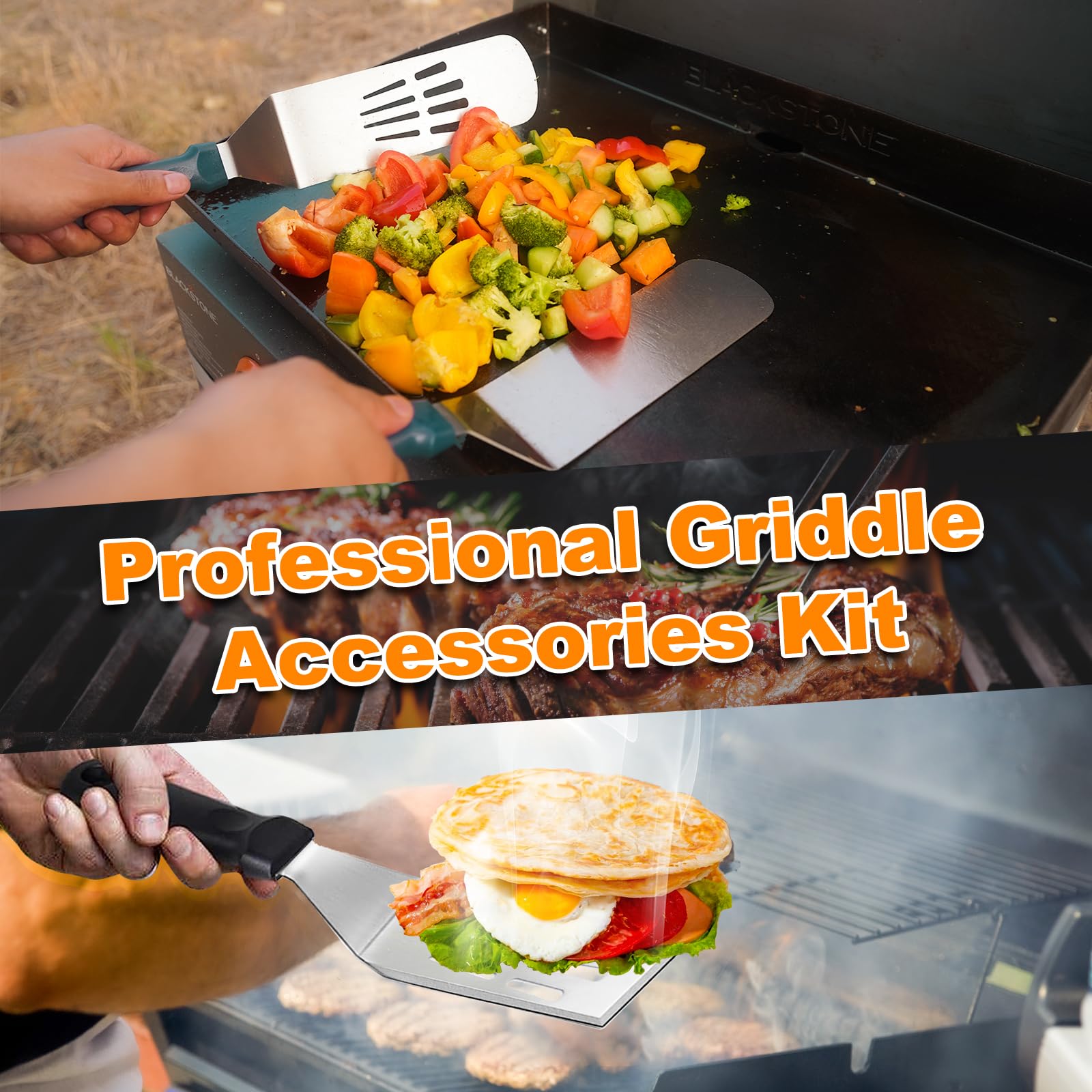 Ashihoti BBQ Grill Set includes tongs and basting cover