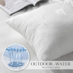 Ashler Home Deco 20x20 outdoor pillow insert in outdoor setting
