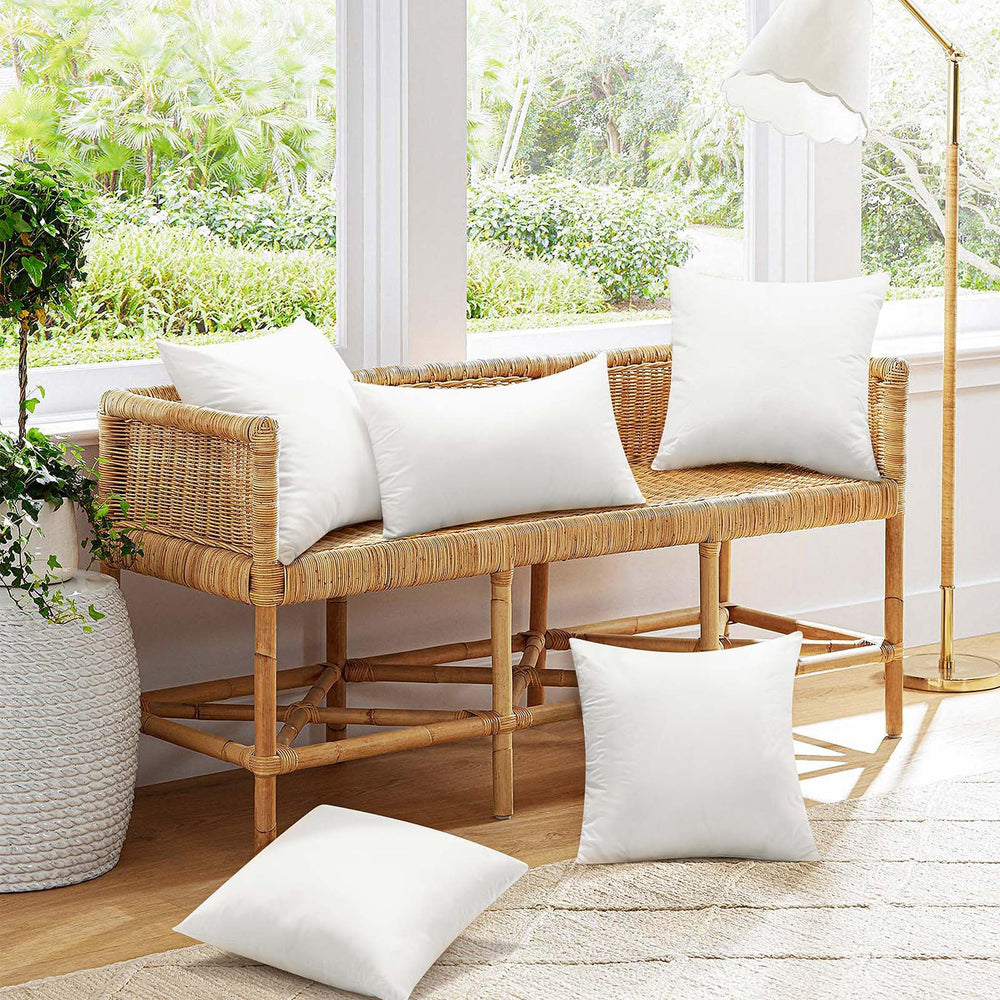Ashler Home Deco 20x20 outdoor pillow insert in use on patio chair