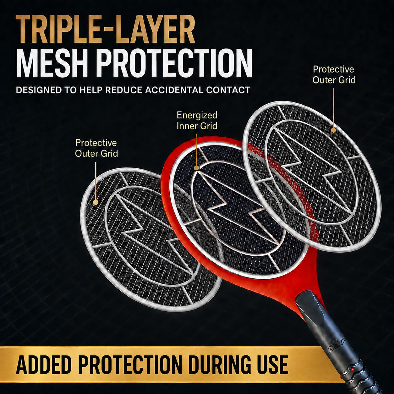 ASISNAI Bug Zapper Racket close-up of protective mesh
