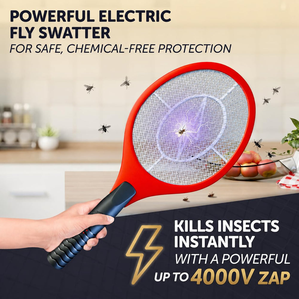 ASISNAI Bug Zapper Racket in use outdoors, zapping flies