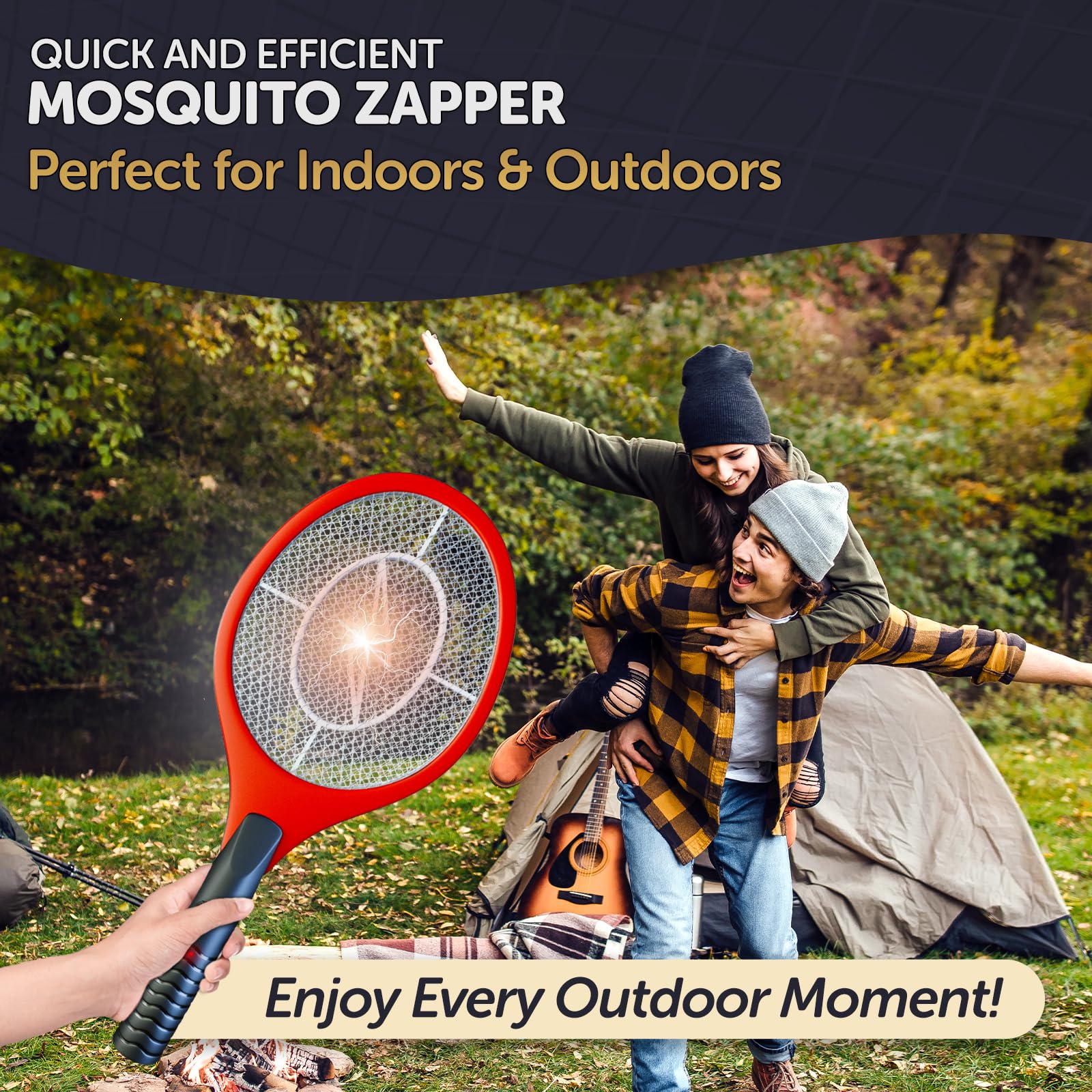 ASISNAI Bug Zapper Racket packaging with included batteries