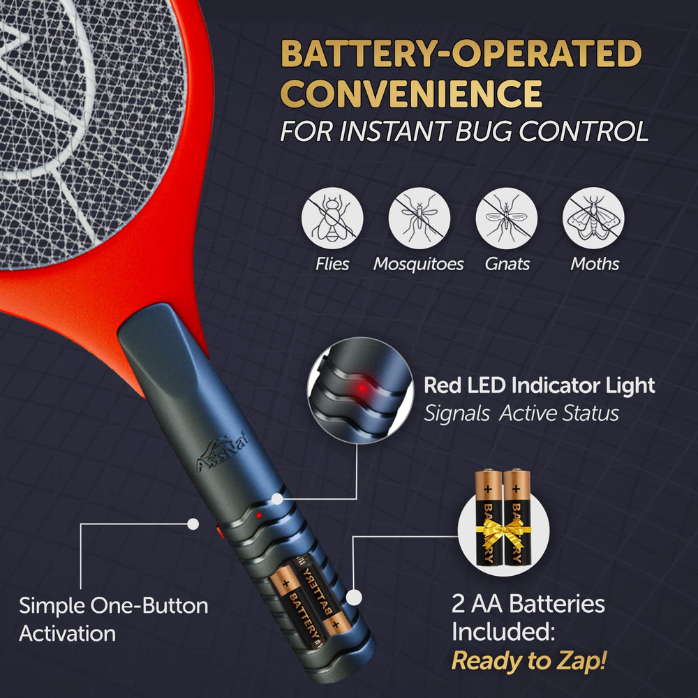 ASISNAI Bug Zapper Racket with LED indicator light on