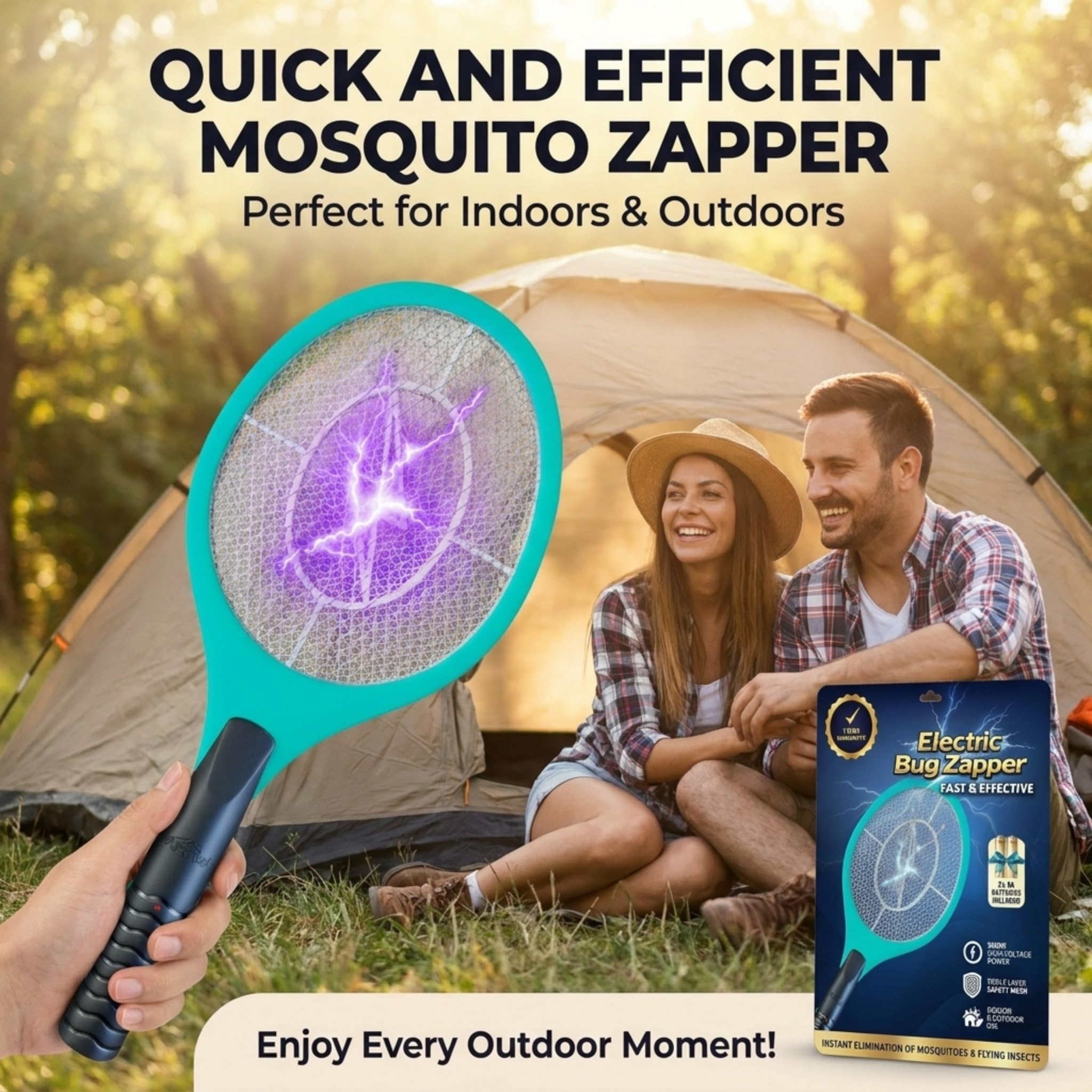 ASISNAI Bug Zapper Racket with LED indicator powered on