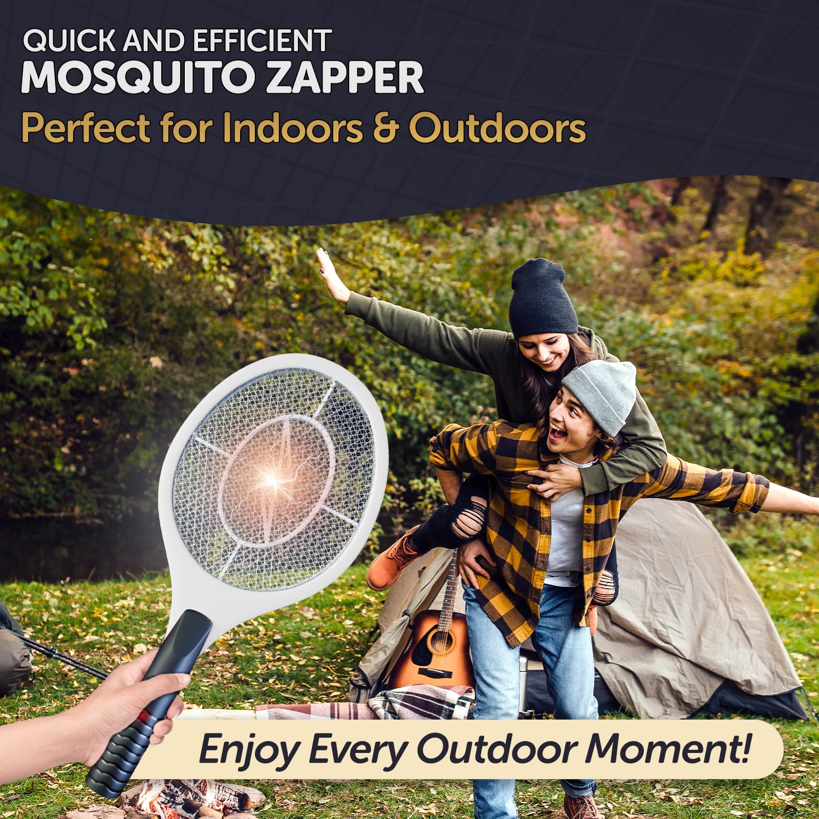 ASISNAI Electric Bug Zapper Racket in use outdoors
