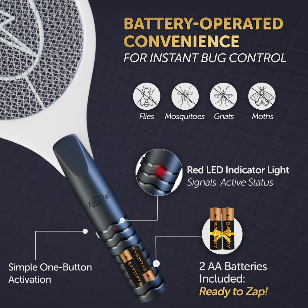 ASISNAI Electric Bug Zapper Racket with included batteries