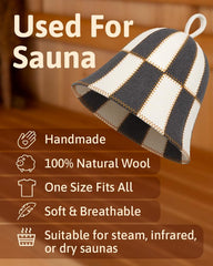 ASKOLD wool sauna hat checkered design side view