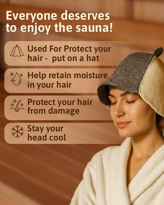 ASKOLD Wool Sauna Hat Gray-White flat lay