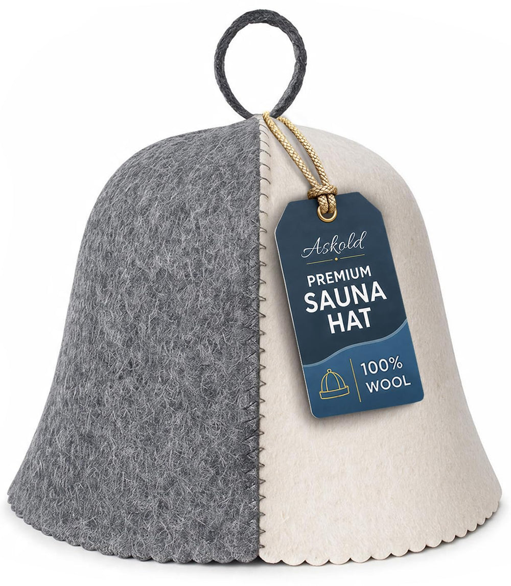 ASKOLD Wool Sauna Hat Gray-White front view