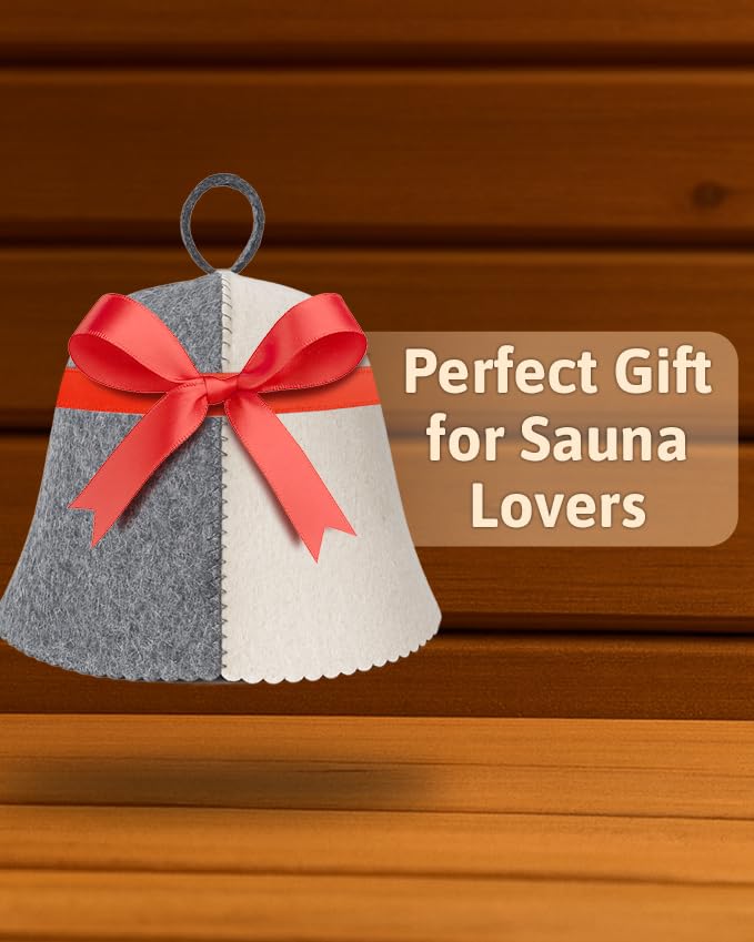 ASKOLD Wool Sauna Hat Gray-White with sauna accessories