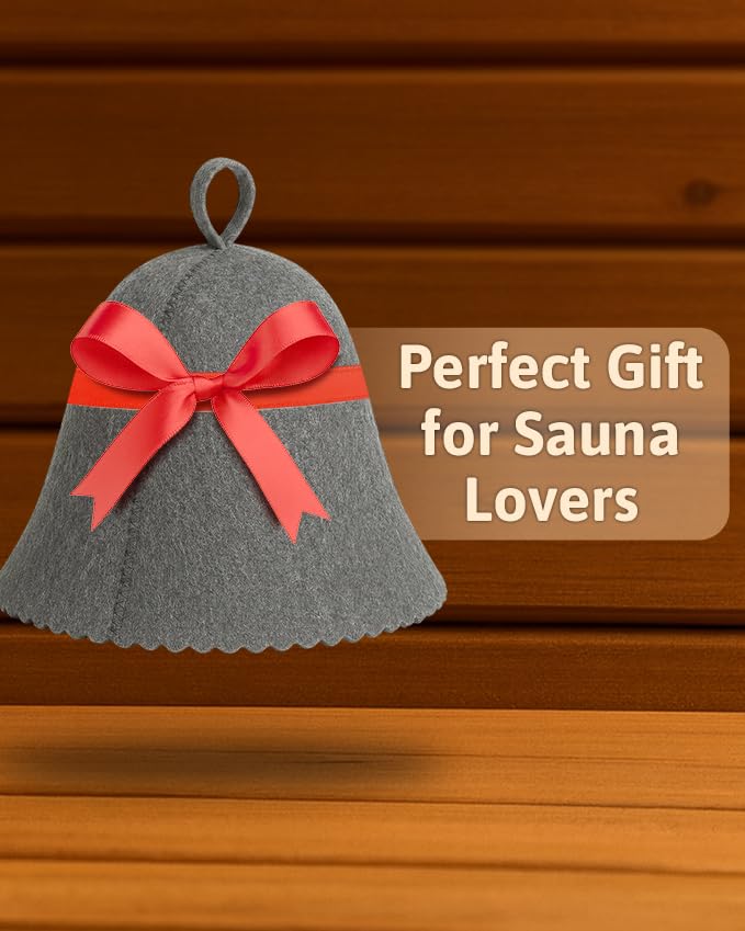 ASKOLD Wool Sauna Hat laid flat on a towel