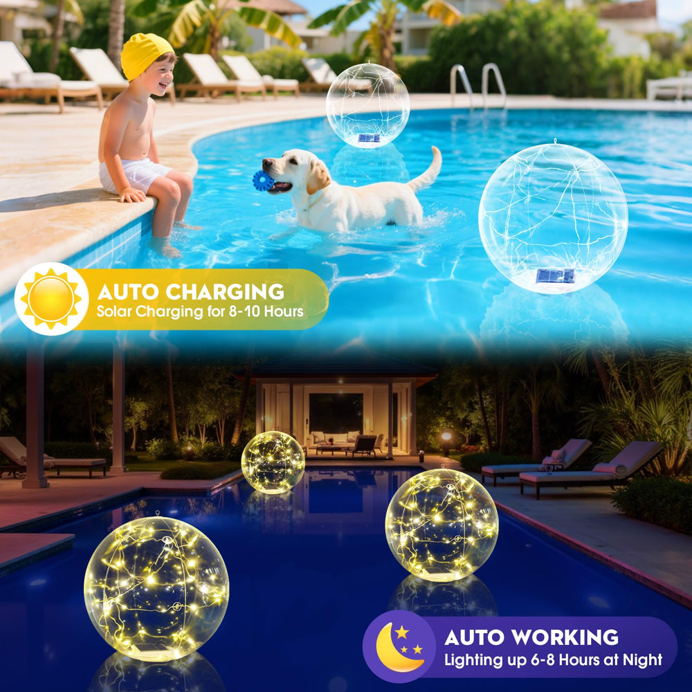 Askyli 15-inch solar floating pool light close-up
