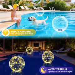 Askyli 15-inch solar floating pool light close-up