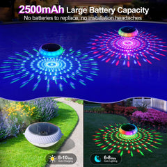 Askyli Floating Pool Light during night, creating a romantic ambiance