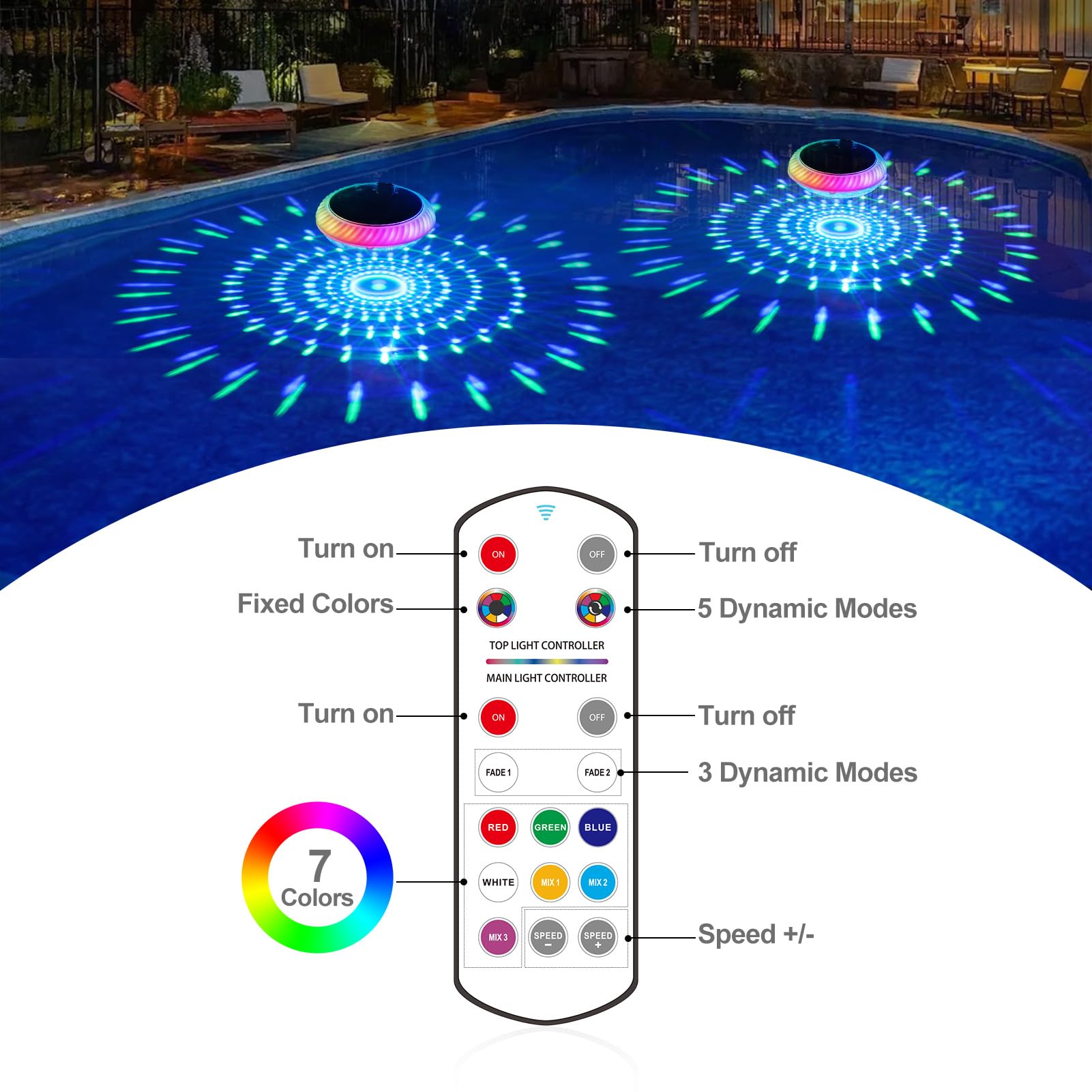 Askyli Floating Pool Lights in pool water