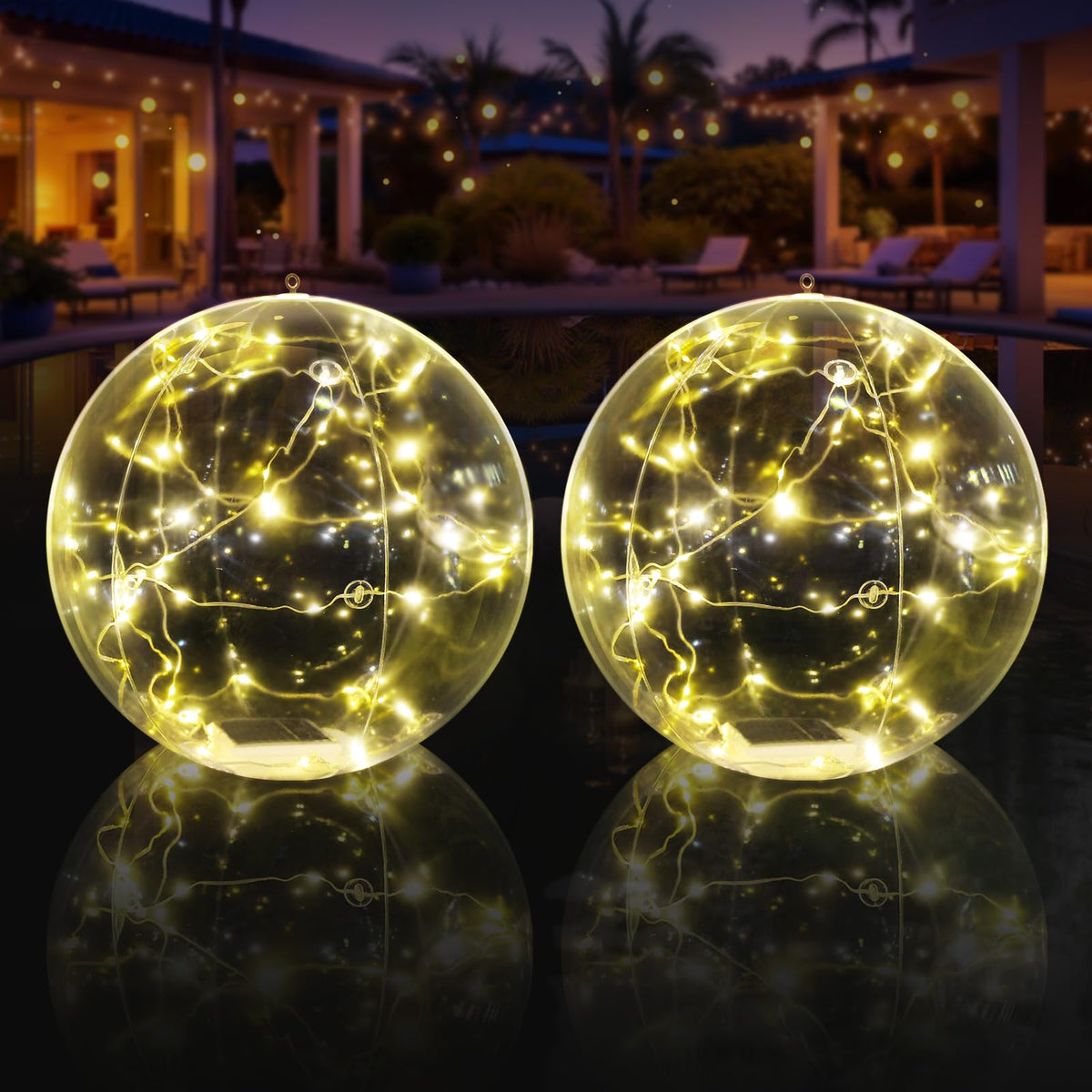 Askyli Floating Pool Lights warm white glow in water