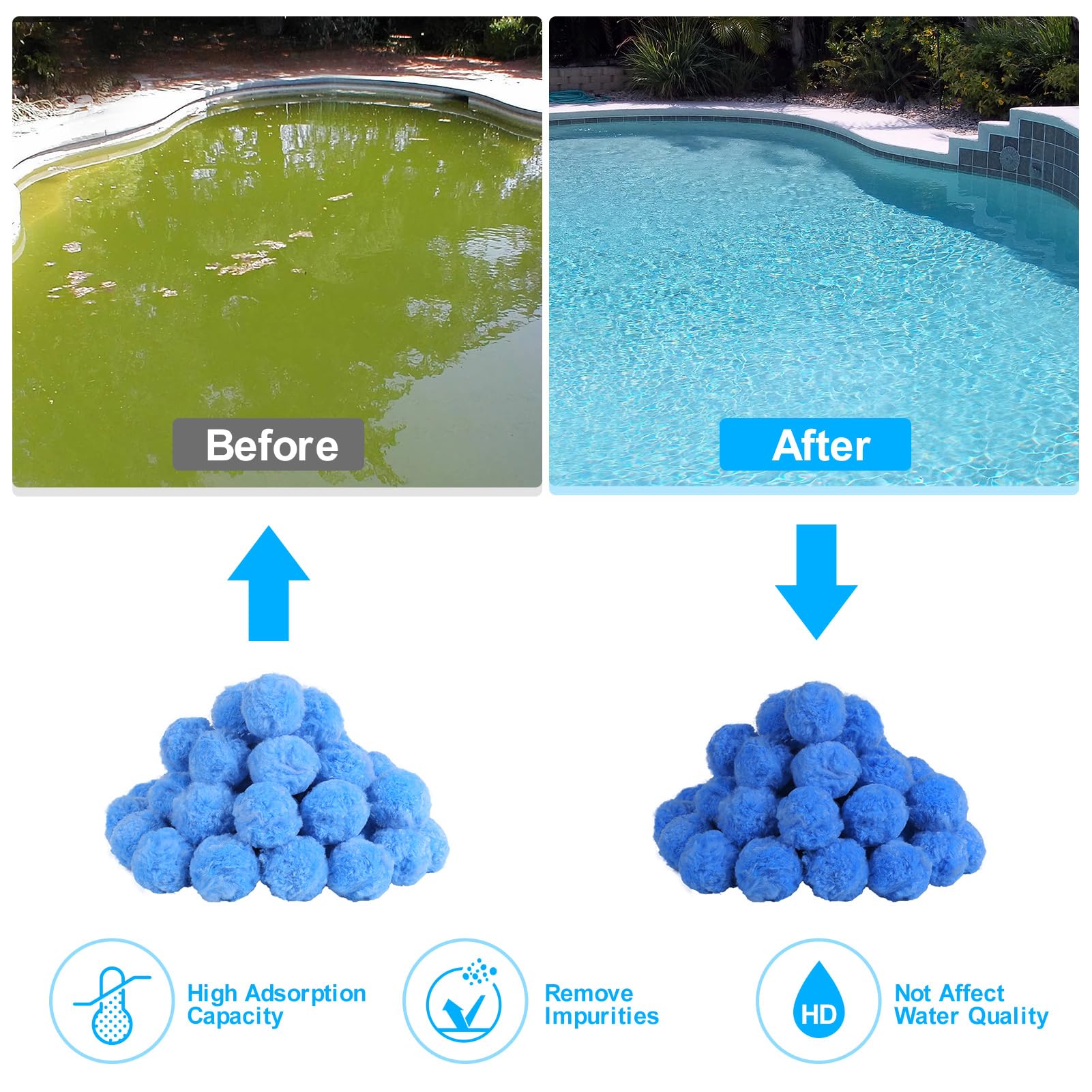 Askyli Pool Filter Balls in an aquarium setup