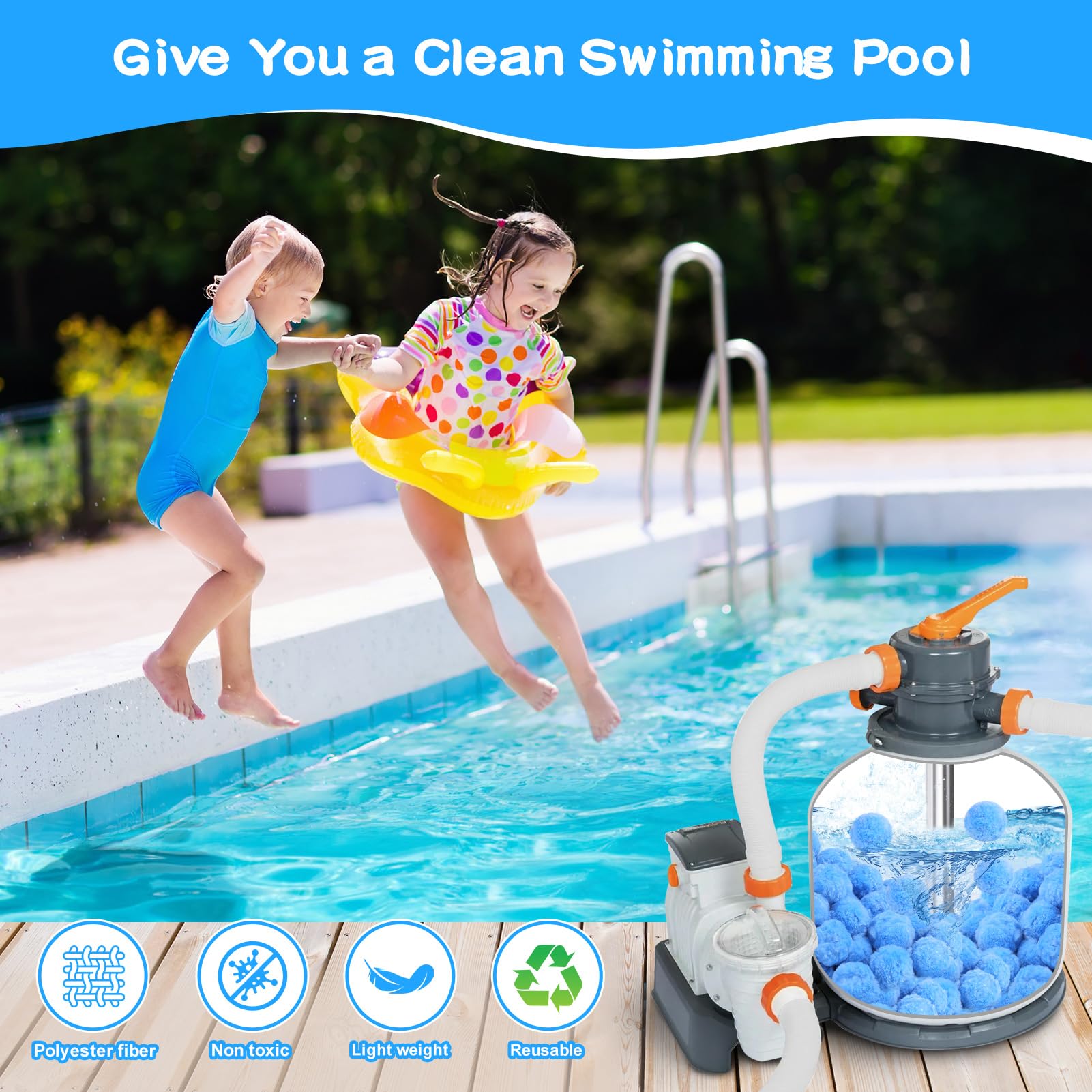 Askyli Pool Filter Balls packaging with product details