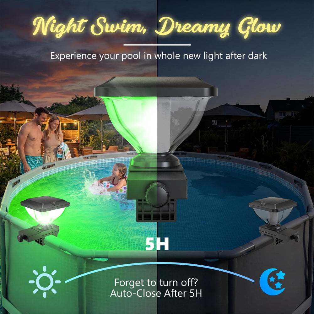 Askyli Solar Pool Light illumination effect on water surface