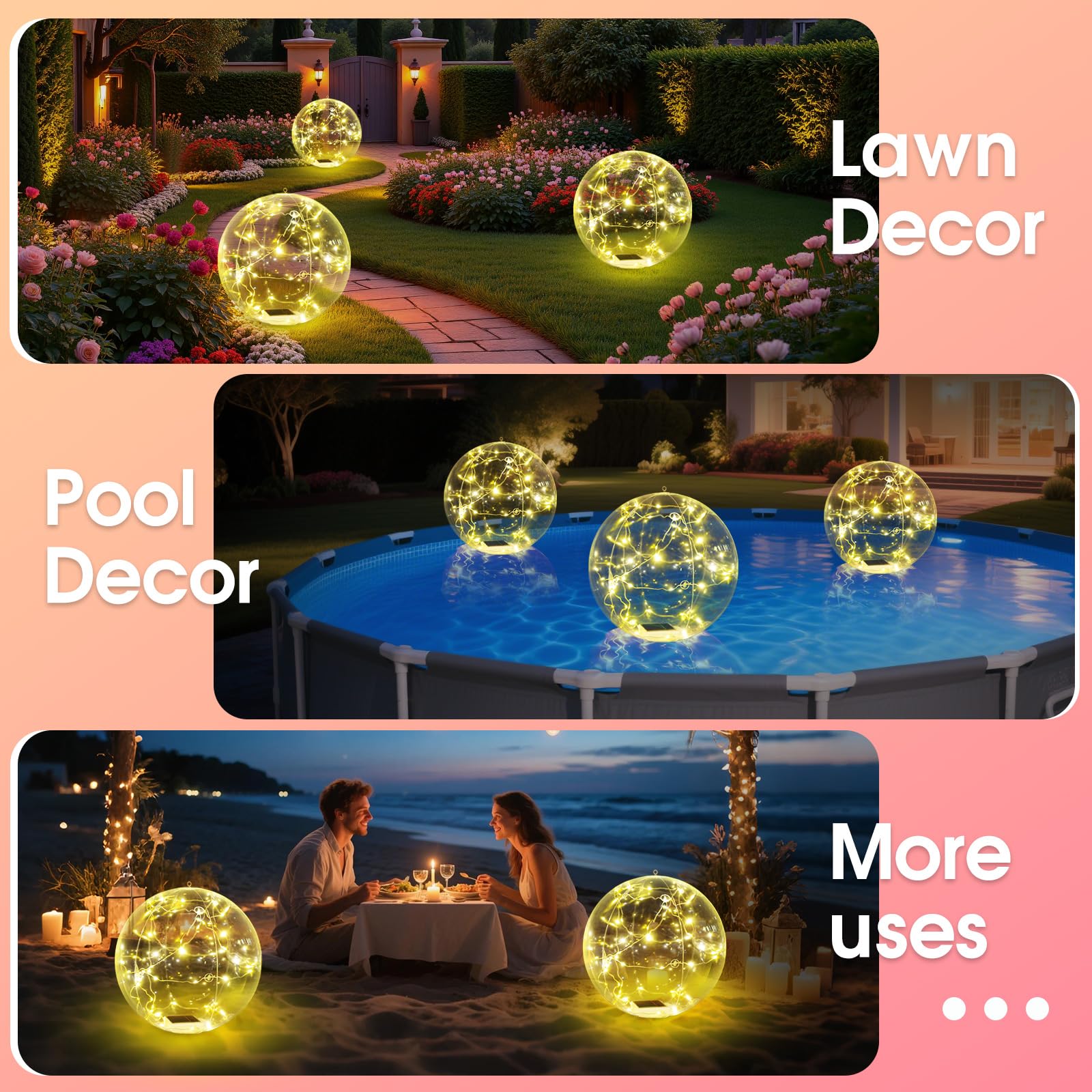 Askyli solar pool lights in a hot tub