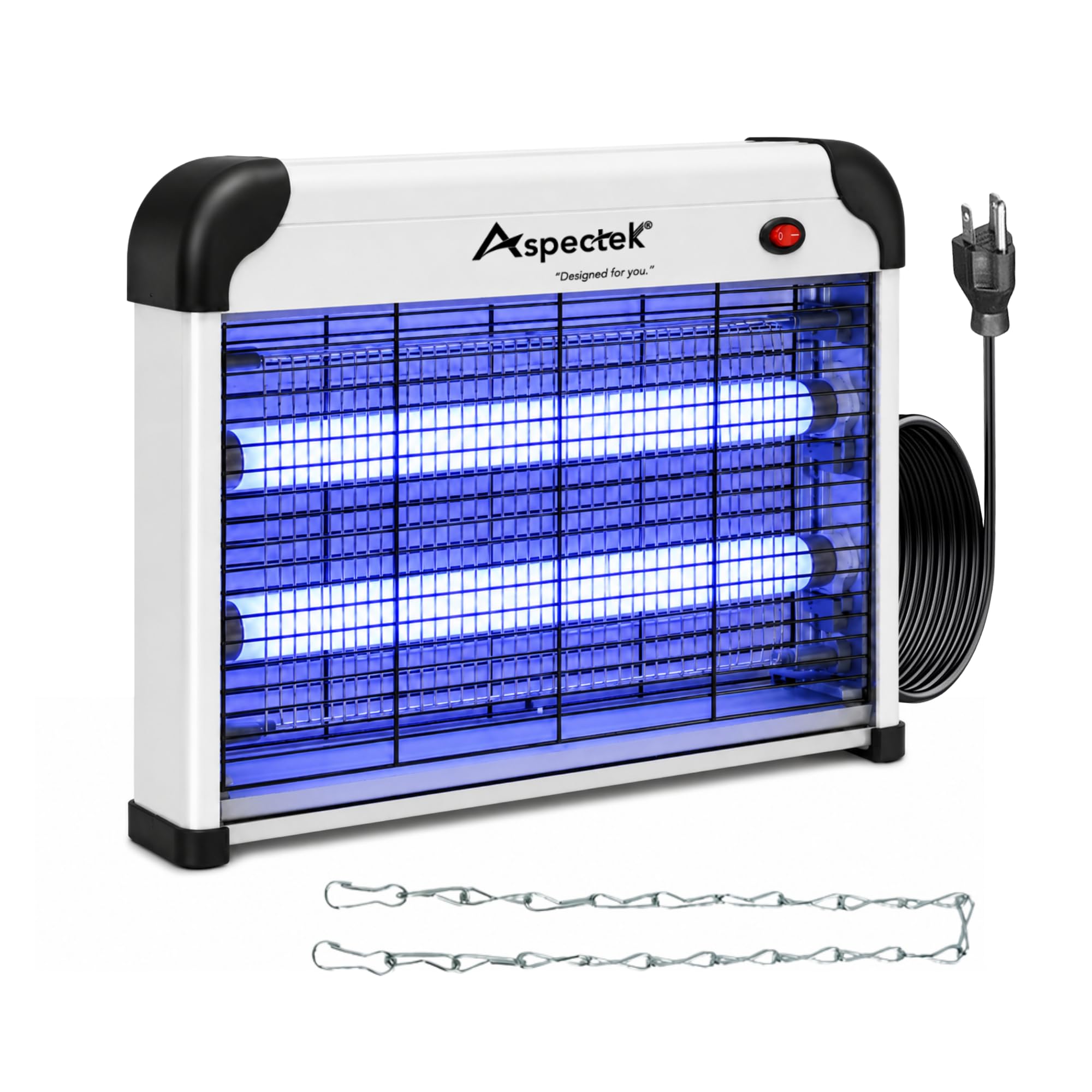 ASPECTEK 20W Bug Zapper front view with dual UV bulbs