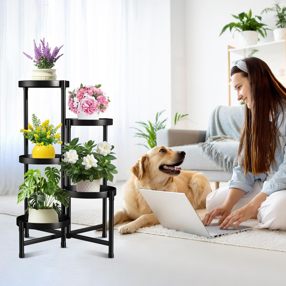 Assembled Atpddpey Plant Stand showcasing potted plants