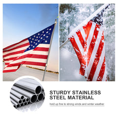 Assembled COCONUT 5FT flag pole in garden display