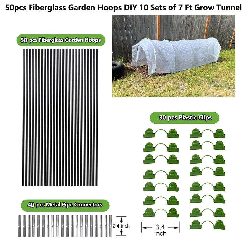 Assembled Hdeoops Greenhouse Hoops in a garden setting
