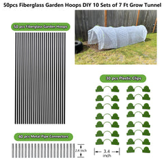 Assembled Hdeoops Greenhouse Hoops in a garden setting