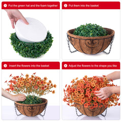 Assembled HyeFlora Hanging Planter dimensions 15.7" x 15.7" x 19"