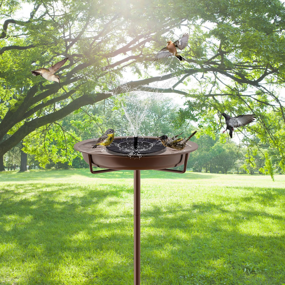 Assembled KHayRovies bird bath in outdoor setting