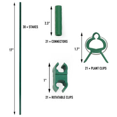 Assembled MAXPACE garden stakes in a garden with plants