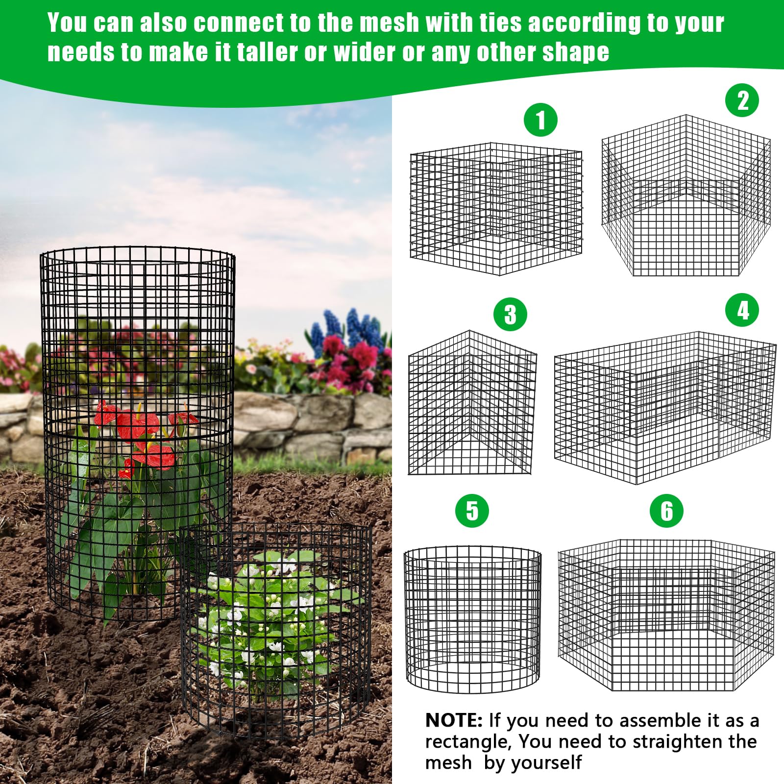 Assembled RGJ plant cage with plants growing inside
