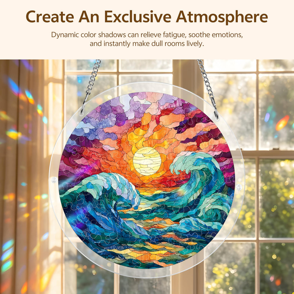 Assembled Urstand Suncatcher with sunlight casting shadows