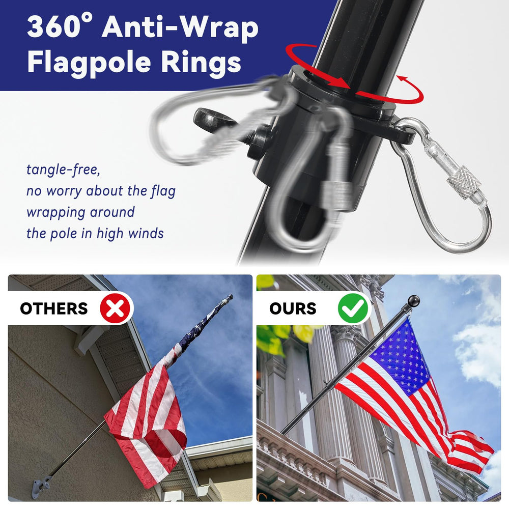 Assembled YOHSUGO flag pole in outdoor setting