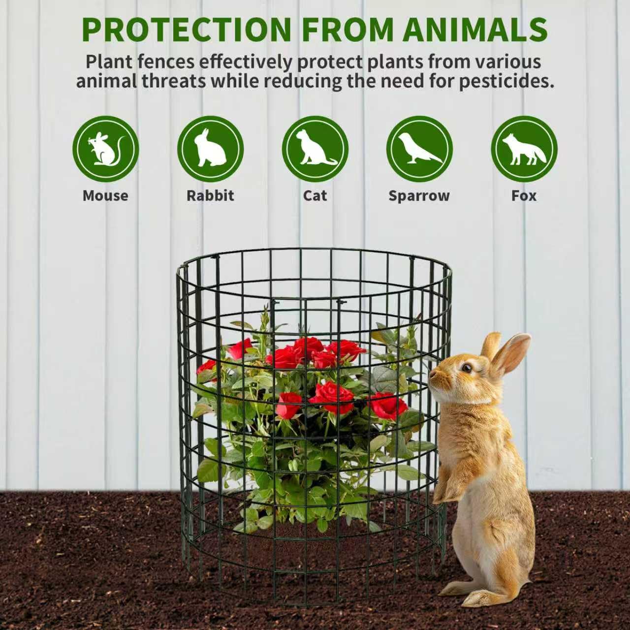 Assembled ZEAZEA Plant Protector Cage in garden setting