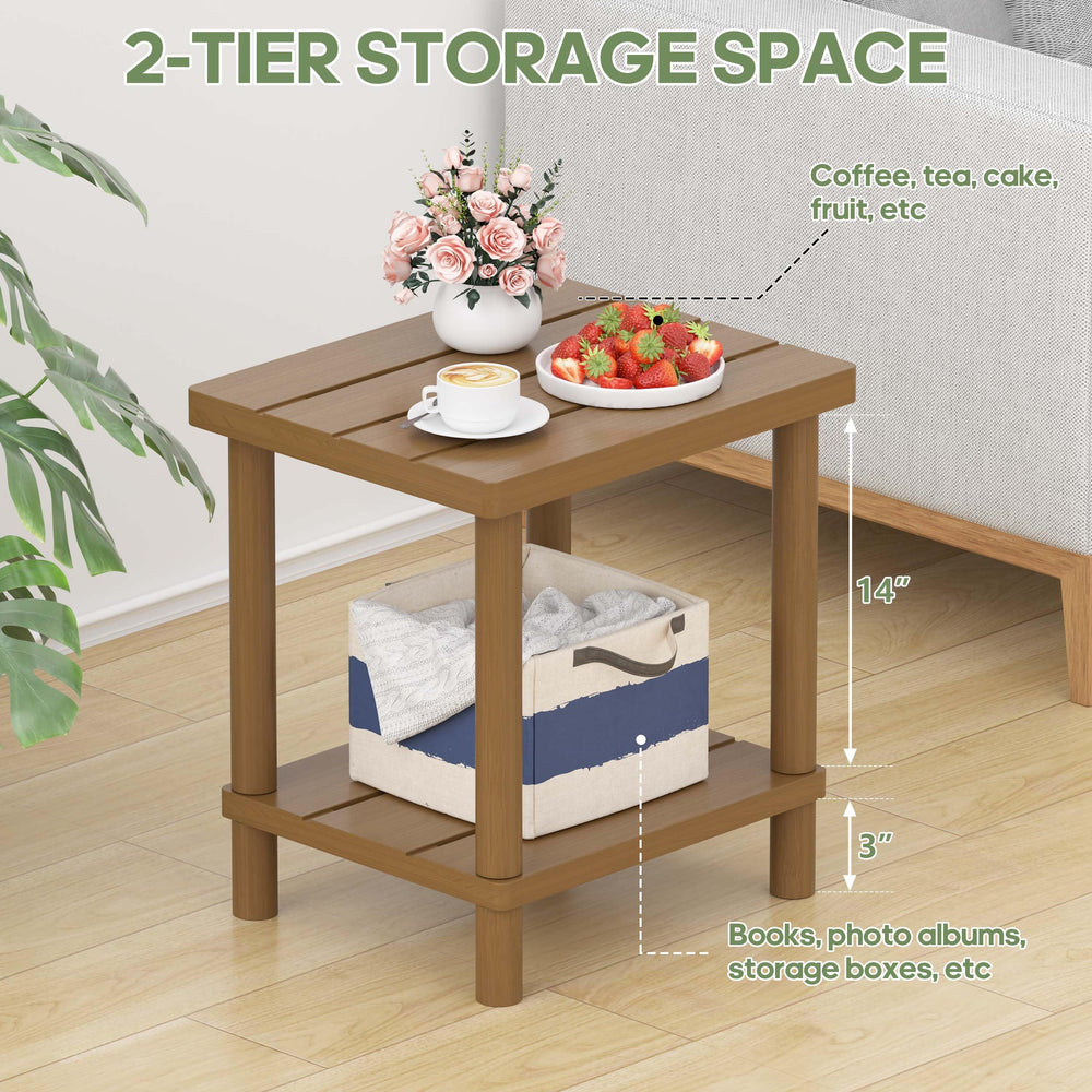 Assembly guide for LEJANEOYE outdoor side table in packaging