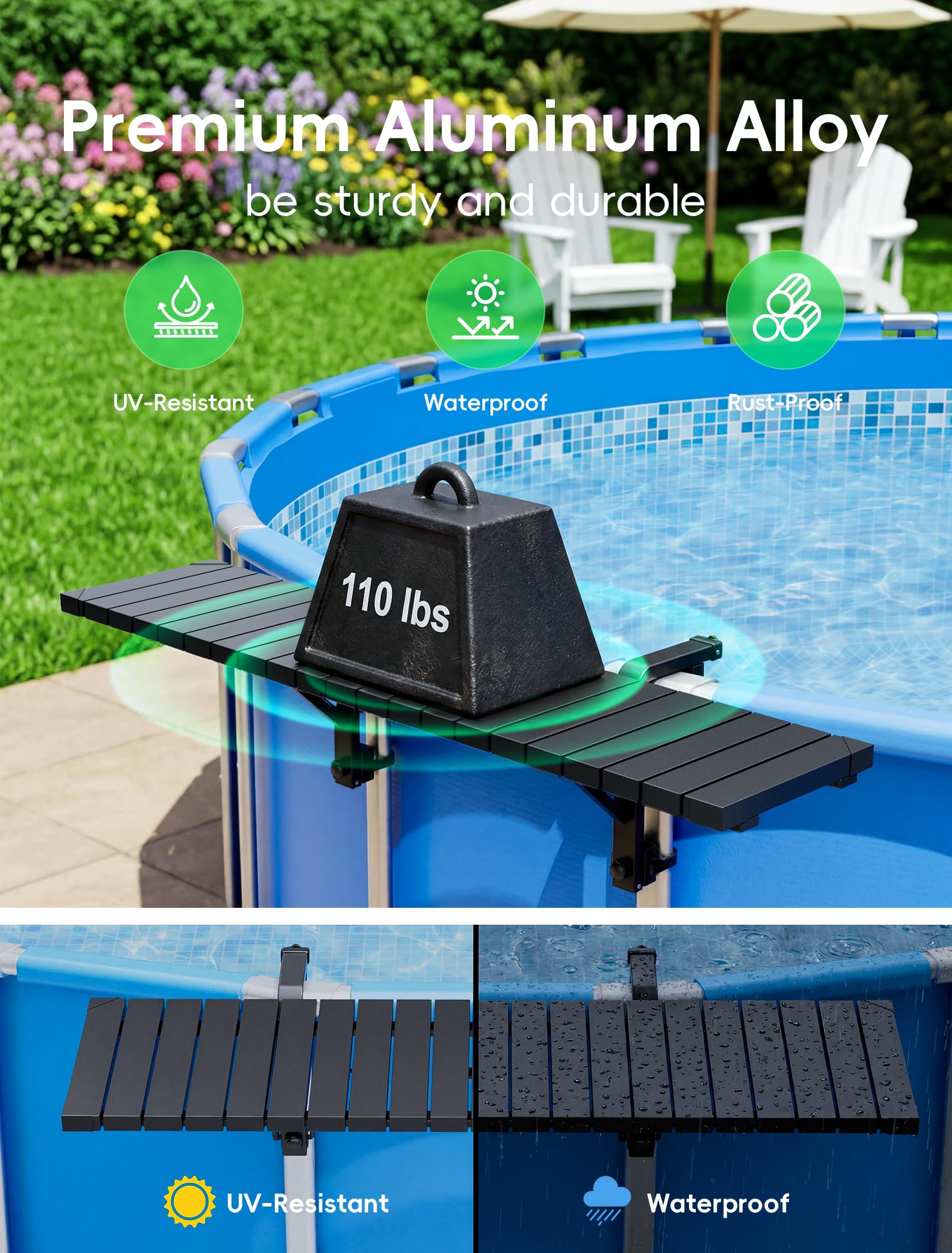 Assembly guide included with POOLHOUR Above Ground Pool Bar Table