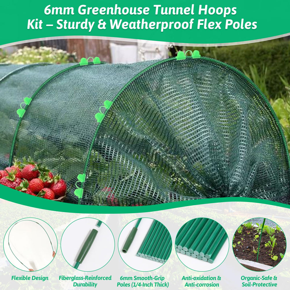 Assembly instructions and accessories for garden hoops