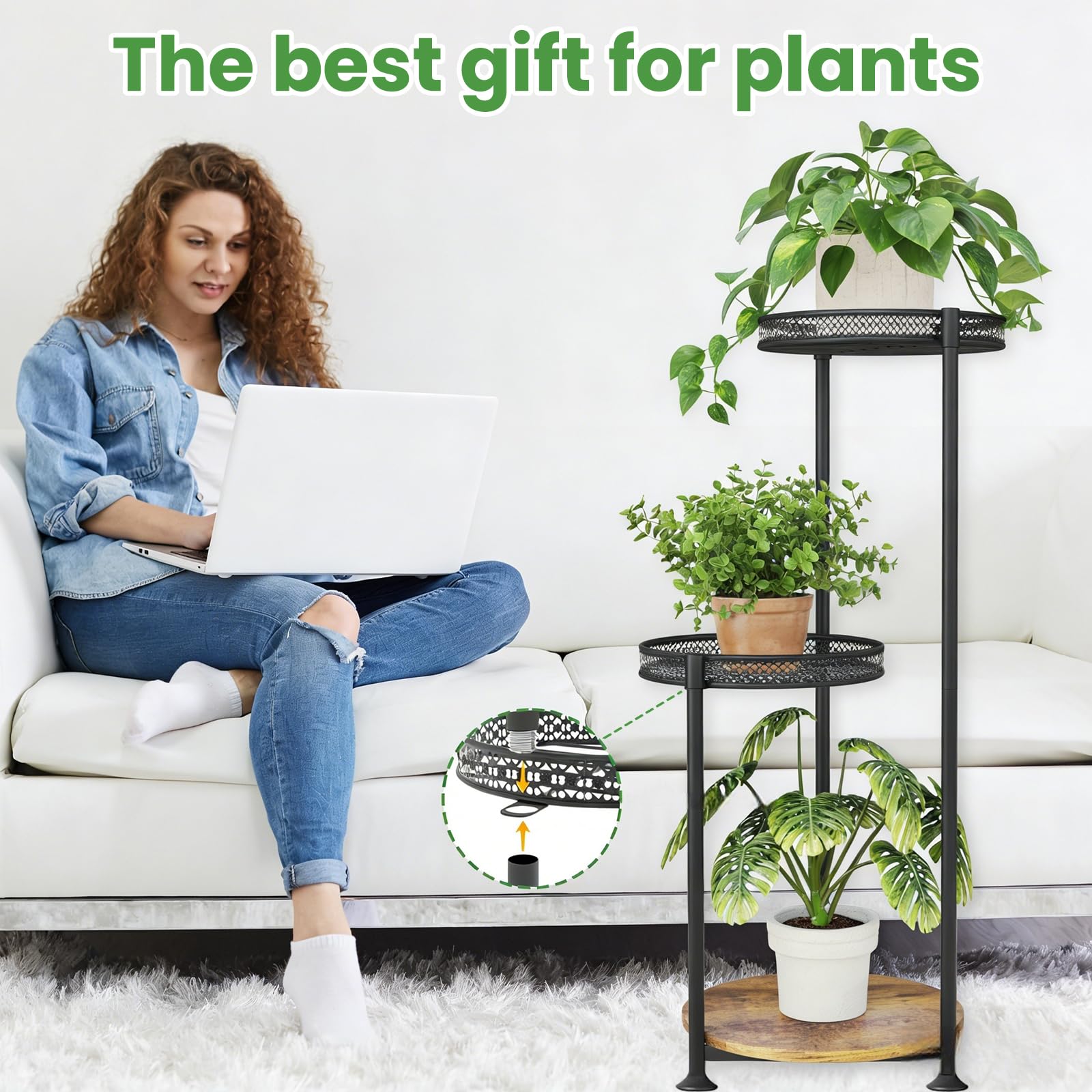 Assembly instructions and tools included with Atpddpey plant stand