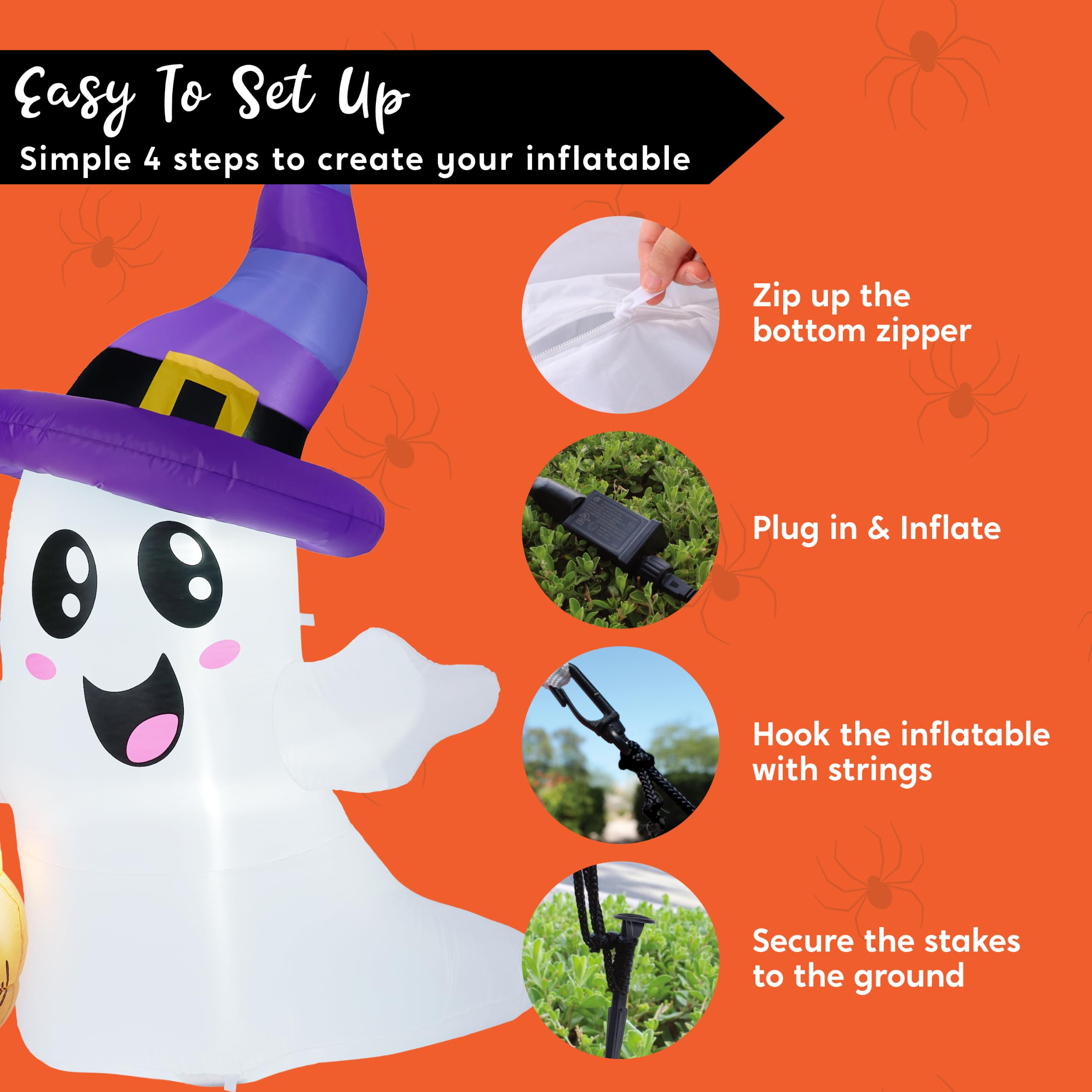 Assembly instructions for JOYIN inflatable ghost