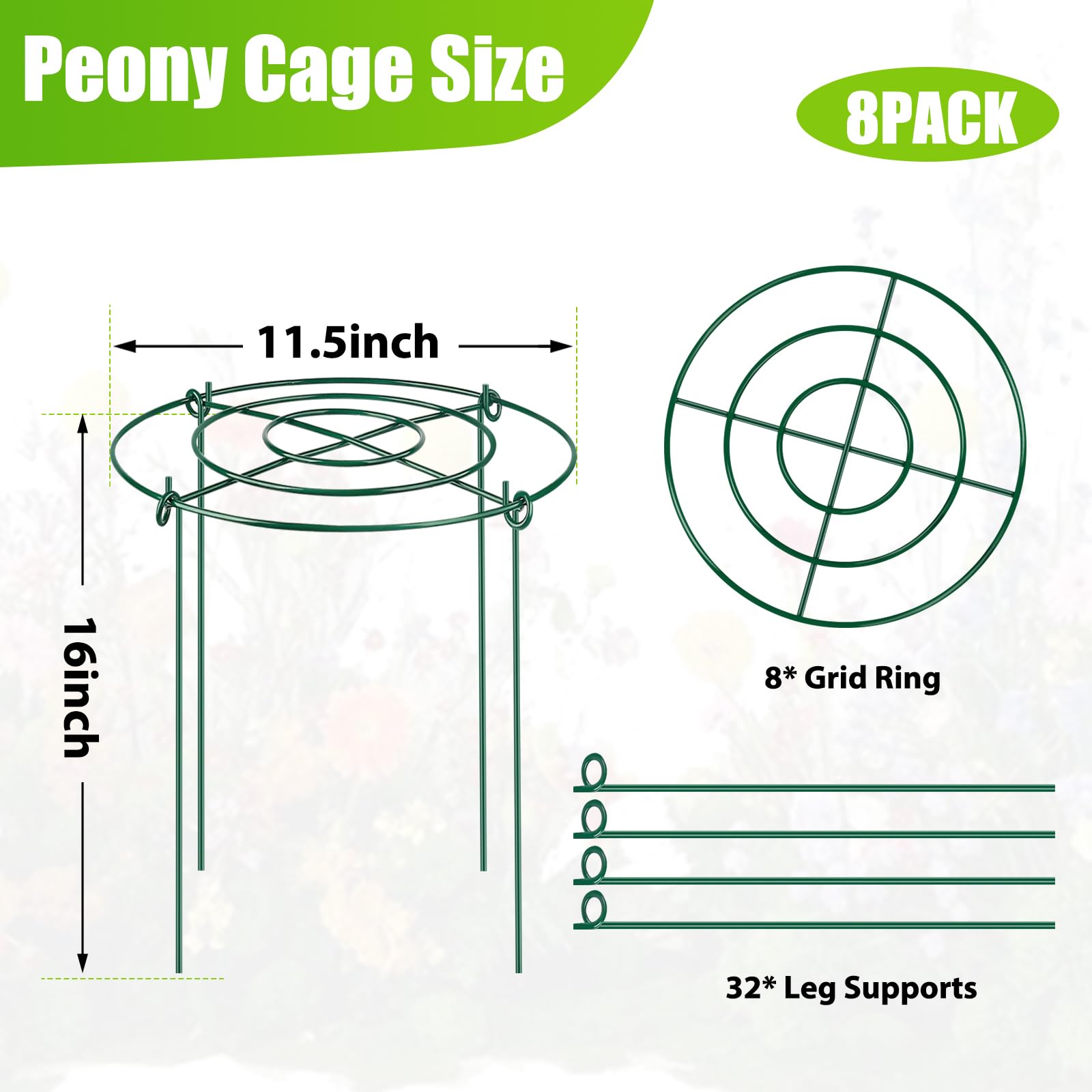 Assembly instructions for MJZ 8 pack peony support cages
