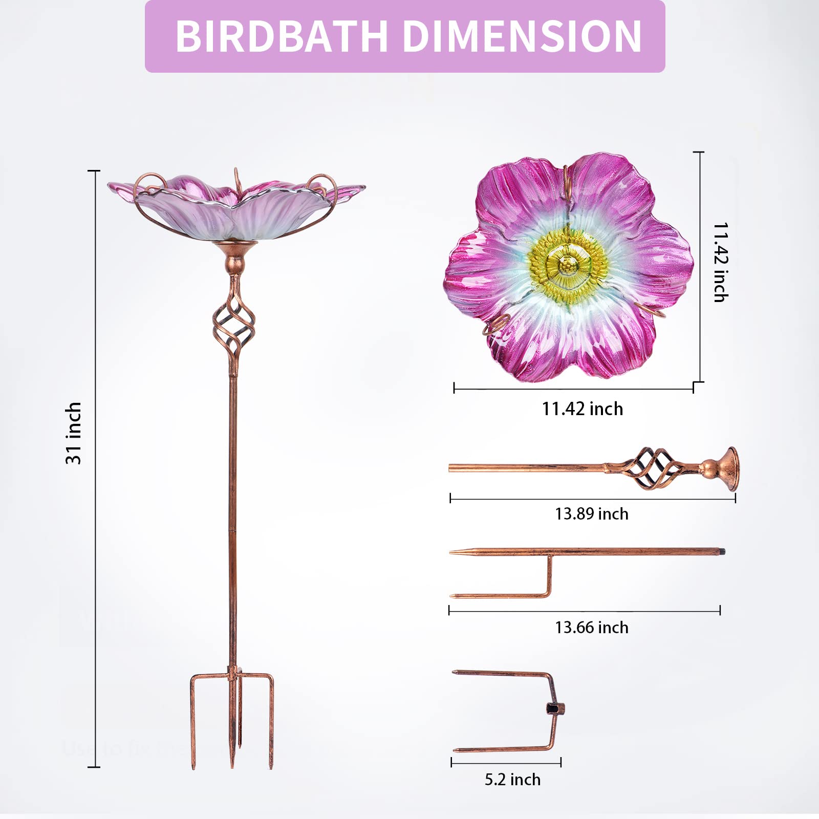 Assembly instructions for MUMTOP Glass Birdbath