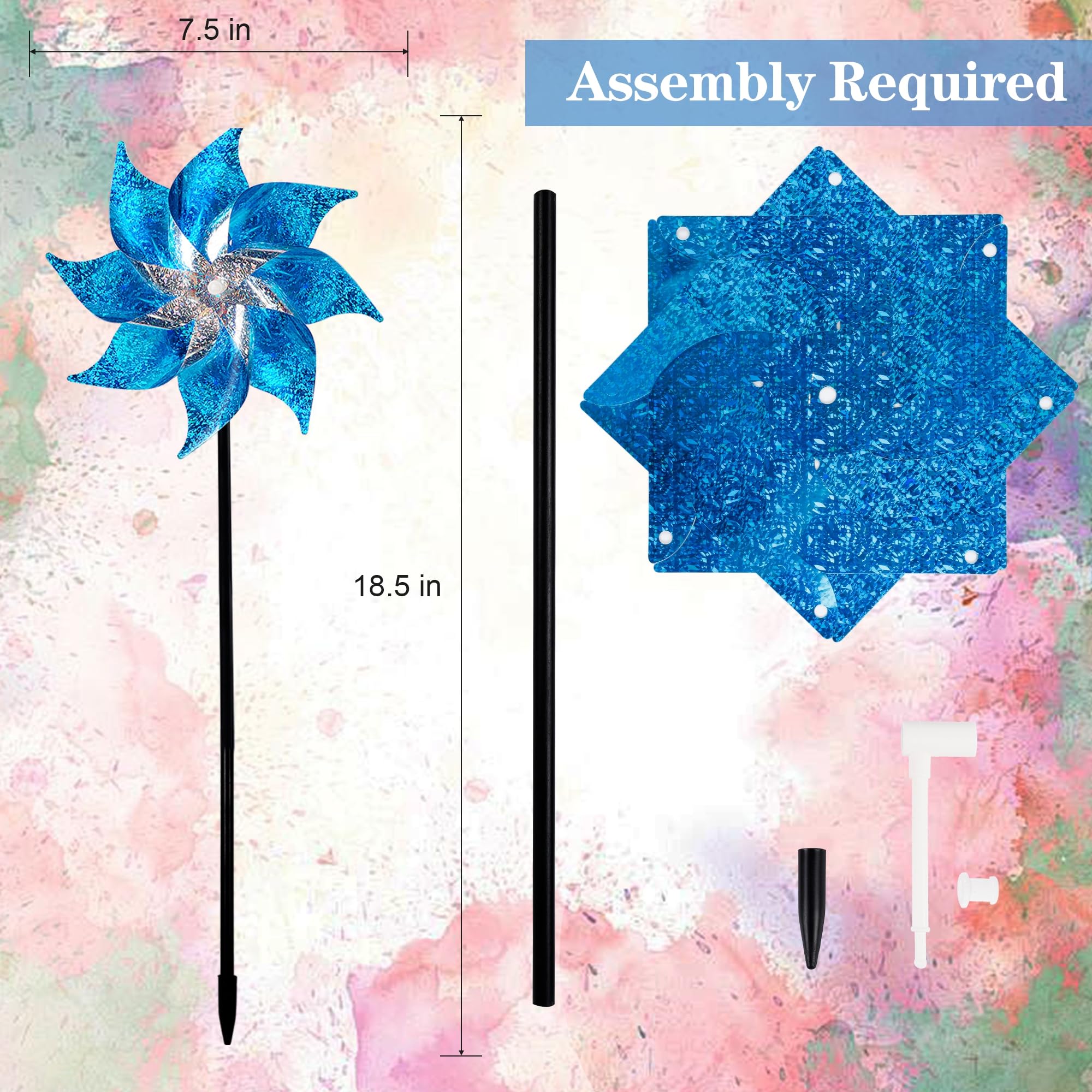 Assembly instructions included with Hausse Reflective Pinwheels
