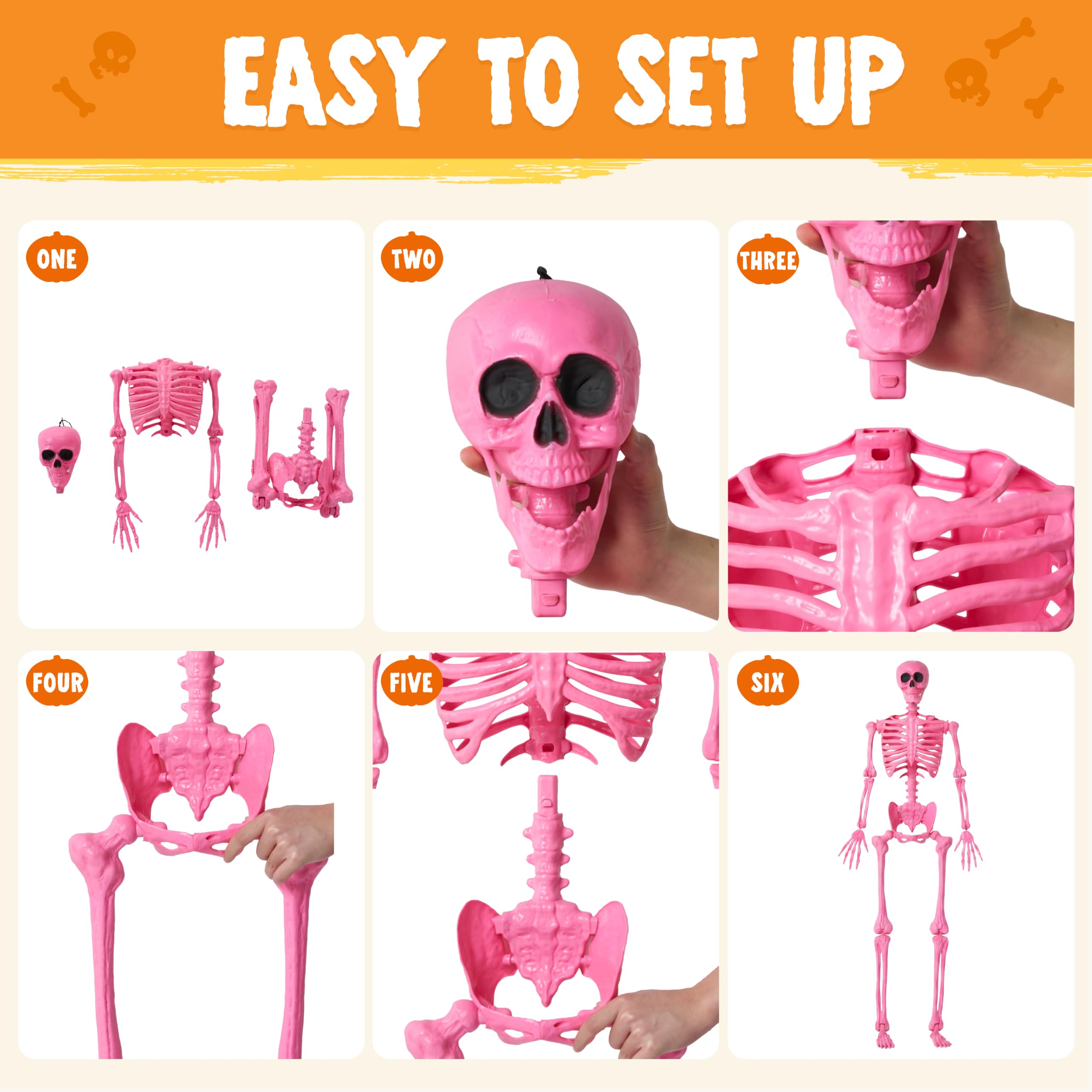 Assembly kit included with JOYIN Pink Skeleton decor