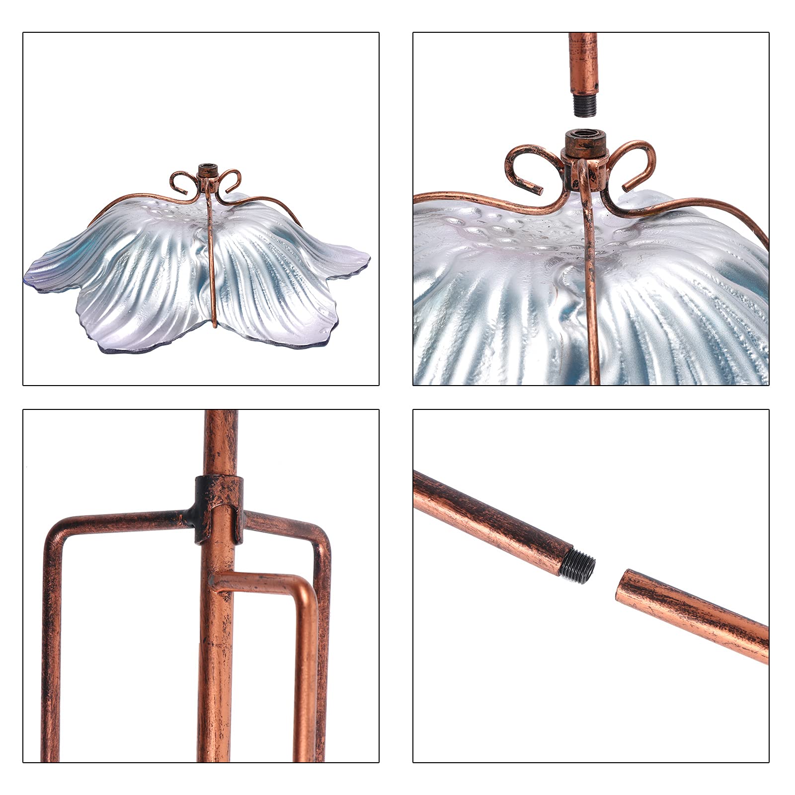 Assembly manual and metal fittings included with the bird bath