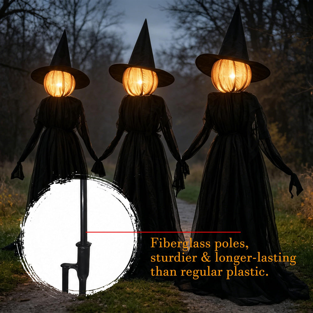 Assembly of NEROSUN witches decorations with support poles