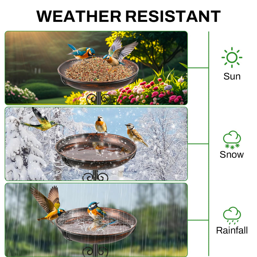 Assembly of ODSNANIE bird bath showing sturdy base