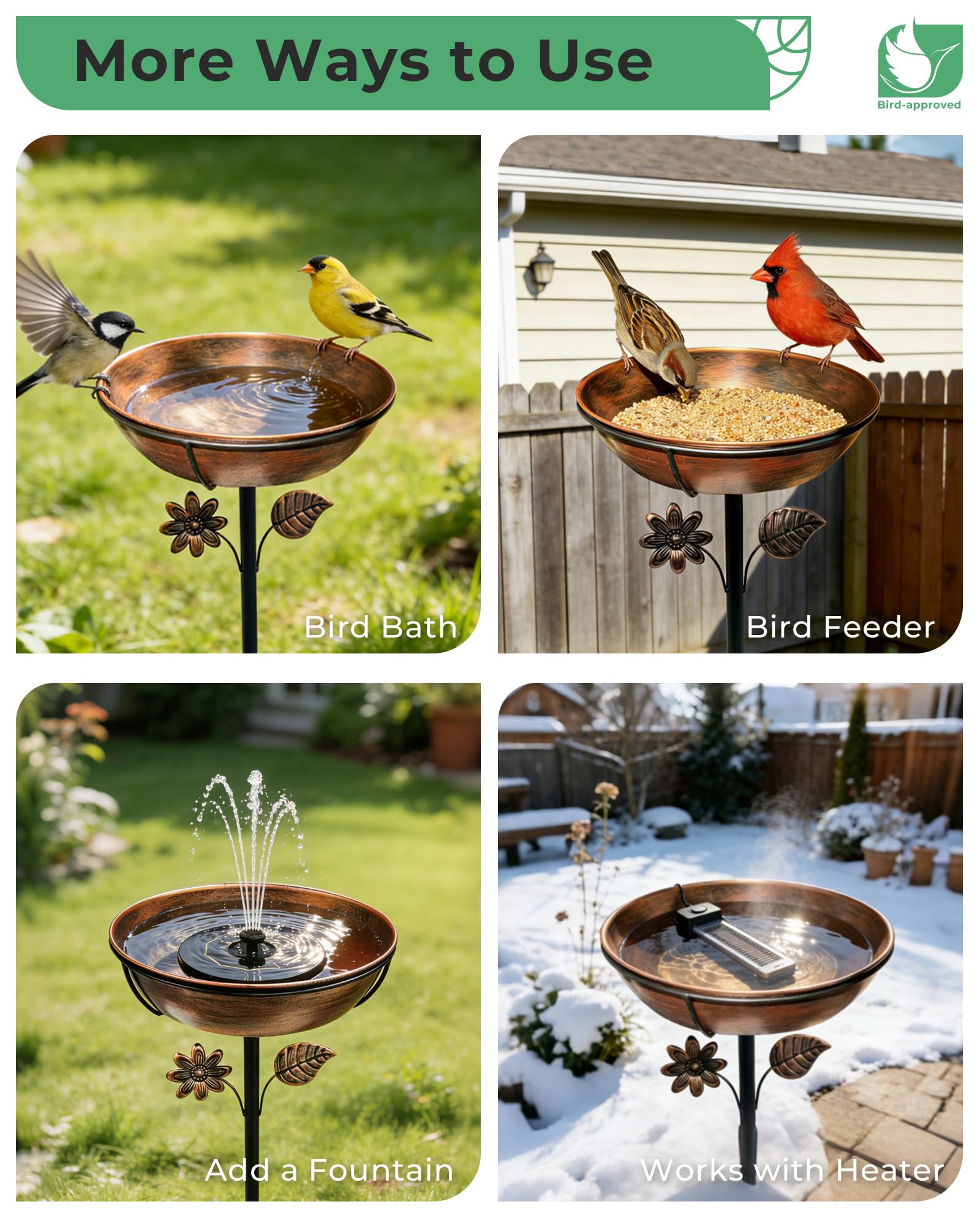 Assembly of OUISJYER Bird Bath components